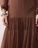 ASOS DESIGN ASOS DESIGN slash neck chiffon godet maxi dress in chocolate-No color - 3