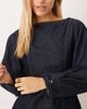 ASOS DESIGN ASOS DESIGN slash neck denim blouse with cocoon sleeves in indigo-Blue - 3