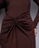 ASOS DESIGN ASOS DESIGN slash neck long sleeve wrap hardware detail midi dress in chocolate-Brown - 2