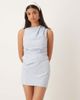 ASOS DESIGN ASOS DESIGN slash neck mini dress in blue stripes - 4