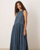 ASOS DESIGN ASOS DESIGN slash neck smock midi dress with dropped waist in washed denim blue - 4