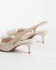 ASOS DESIGN ASOS DESIGN Sleek bow detail slingback kitten heels in natural linen-Neutral - 4