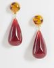 ASOS DESIGN ASOS DESIGN sleek pendant earrings in tortoise shell and burgundy resin-RED - 1