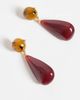 ASOS DESIGN ASOS DESIGN sleek pendant earrings in tortoise shell and burgundy resin-RED - 3
