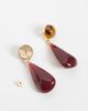 ASOS DESIGN ASOS DESIGN sleek pendant earrings in tortoise shell and burgundy resin-RED - 4