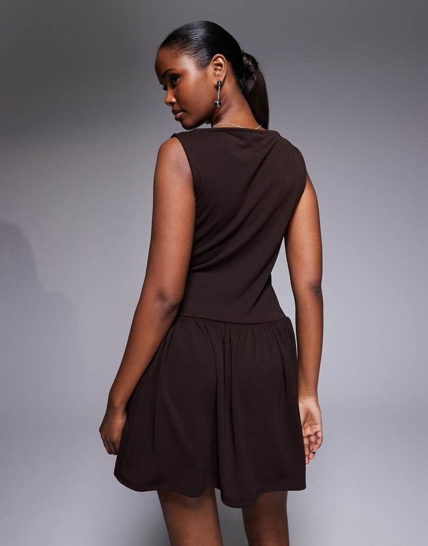 brown drop waist mini dress ASOS DESIGN This just in pattern-solids Black V‑Neck Sundress Outfit Color:Green Olive
