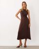 ASOS DESIGN ASOS DESIGN sleeveless midaxi dress with knot detail in chocolate-Yellow - 1