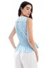 ASOS DESIGN ASOS DESIGN sleeveless shirred top in blue - 4