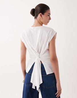 ASOS DESIGN ASOS DESIGN sleeveless top with gathered back detail in white