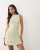 ASOS DESIGN ASOS DESIGN sleeveless with peplum skirt mini dress in yellow polka dot print-Multi - 1