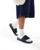ASOS DESIGN ASOS DESIGN slides in navy with knit straps - 1