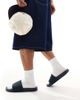 ASOS DESIGN ASOS DESIGN slides in navy with knit straps - 4