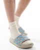 ASOS DESIGN ASOS DESIGN slides in stone with blue checkerboard - 2