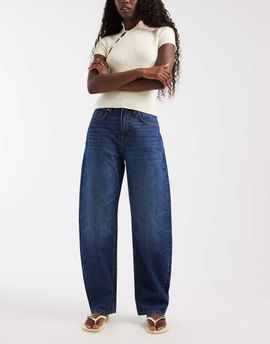 ASOS DESIGN ASOS DESIGN slim barrel jeans in dark blue-Navy
