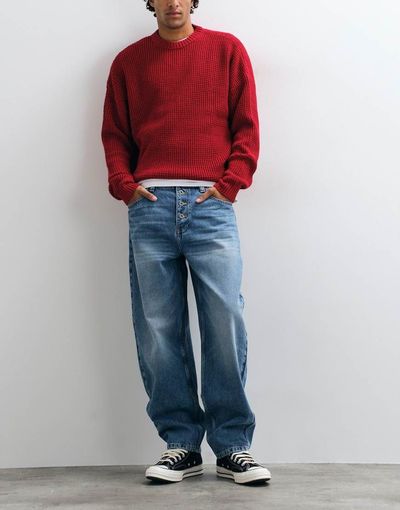 ASOS DESIGN ASOS DESIGN slim barrel jeans in mid wash blue