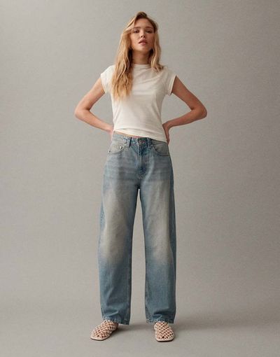 ASOS DESIGN ASOS DESIGN slim barrel jeans in vintage wash-Blue