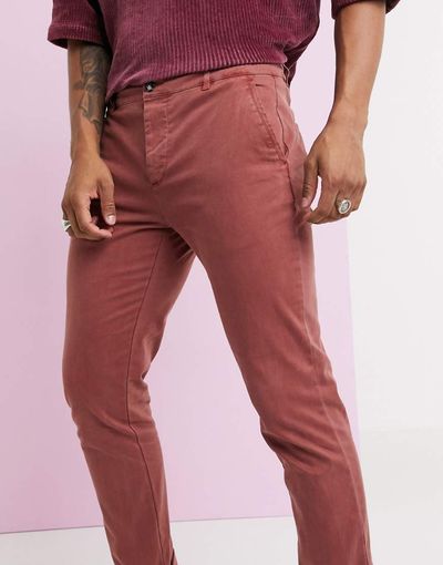 ASOS DESIGN ASOS DESIGN slim chinos in washed red
