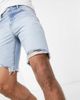 ASOS DESIGN ASOS DESIGN slim denim shorts in light wash blue with raw hem - 3