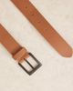 ASOS DESIGN ASOS DESIGN slim dressy belt with contrast buckle in tan faux leather-Brown - 2