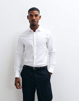 ASOS DESIGN ASOS DESIGN slim fit easy iron twill dress shirt with double cuffs in white