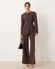ASOS DESIGN ASOS DESIGN slim fit high neck blazer in chocolate brown - 2