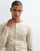 ASOS DESIGN ASOS DESIGN slim fit ribbed long sleeve button through top in beige-NEUTRAL - 1