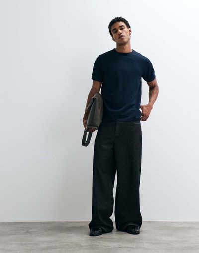 ASOS DESIGN ASOS DESIGN slim fit t-shirt in navy smart waffle
