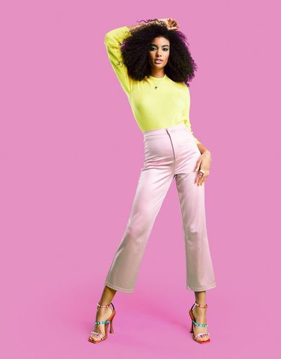 ASOS DESIGN ASOS DESIGN slim leg disco pant in pink