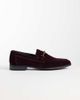 ASOS DESIGN ASOS DESIGN slim loafer with snaffle in burgundy velvet-RED - 1