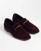 ASOS DESIGN ASOS DESIGN slim loafer with snaffle in burgundy velvet-RED - 2