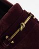 ASOS DESIGN ASOS DESIGN slim loafer with snaffle in burgundy velvet-RED - 3
