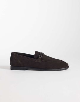 ASOS DESIGN ASOS DESIGN slim loafers with knotted snaffle in brown suede