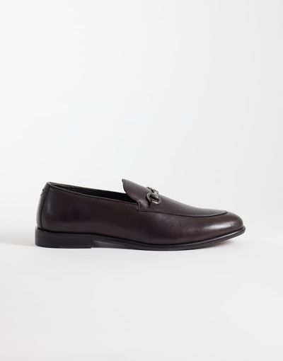 ASOS DESIGN ASOS DESIGN slim loafers with snaffle in brown leather