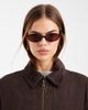 ASOS DESIGN ASOS DESIGN slim oval light tint sunglasses in milky brown - 1