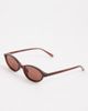ASOS DESIGN ASOS DESIGN slim oval light tint sunglasses in milky brown - 2