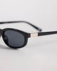 ASOS DESIGN ASOS DESIGN slim oval square sunglasses in black-Brown - 2