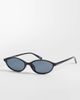 ASOS DESIGN ASOS DESIGN slim oval sunglasses in shiny black with grad smoke lens - 1