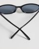 ASOS DESIGN ASOS DESIGN slim oval sunglasses in shiny black with grad smoke lens - 2