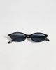 ASOS DESIGN ASOS DESIGN slim oval sunglasses in shiny black with grad smoke lens - 3