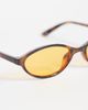 ASOS DESIGN ASOS DESIGN slim oval sunglasses in tort with yellow lens-Brown - 2