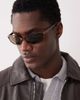 ASOS DESIGN ASOS DESIGN slim oval wrap sunglasses in tortoise shell with brown lenses - 1