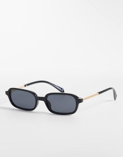 ASOS DESIGN ASOS DESIGN slim square sunglasses in black with metal temples