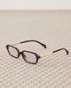 ASOS DESIGN ASOS DESIGN slim square sunglasses in tort with metal temples-Brown - 3