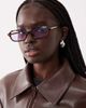 ASOS DESIGN ASOS DESIGN slim square sunglasses in tort with pink lens and metal temples-Brown - 1