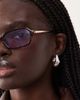 ASOS DESIGN ASOS DESIGN slim square sunglasses in tort with pink lens and metal temples-Brown - 2