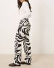 ASOS DESIGN ASOS DESIGN slim straight leg jeans in graphic zebra-Multi - 2