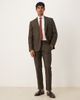 ASOS DESIGN ASOS DESIGN slim suit pants in brown microtexture-Green - 2