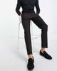 ASOS DESIGN ASOS DESIGN slim suit pants in crosshatch check in navy with drawstring waist - 1