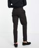 ASOS DESIGN ASOS DESIGN slim suit pants in crosshatch check in navy with drawstring waist - 2