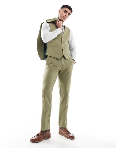ASOS DESIGN ASOS DESIGN slim suit pants in olive green